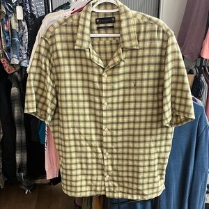 All Saints “Zeke”Plaid Button-Down Shirt